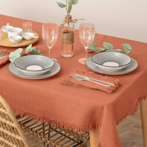 Nappe "Maha" - coton - rose terracotta - 250x150 cm