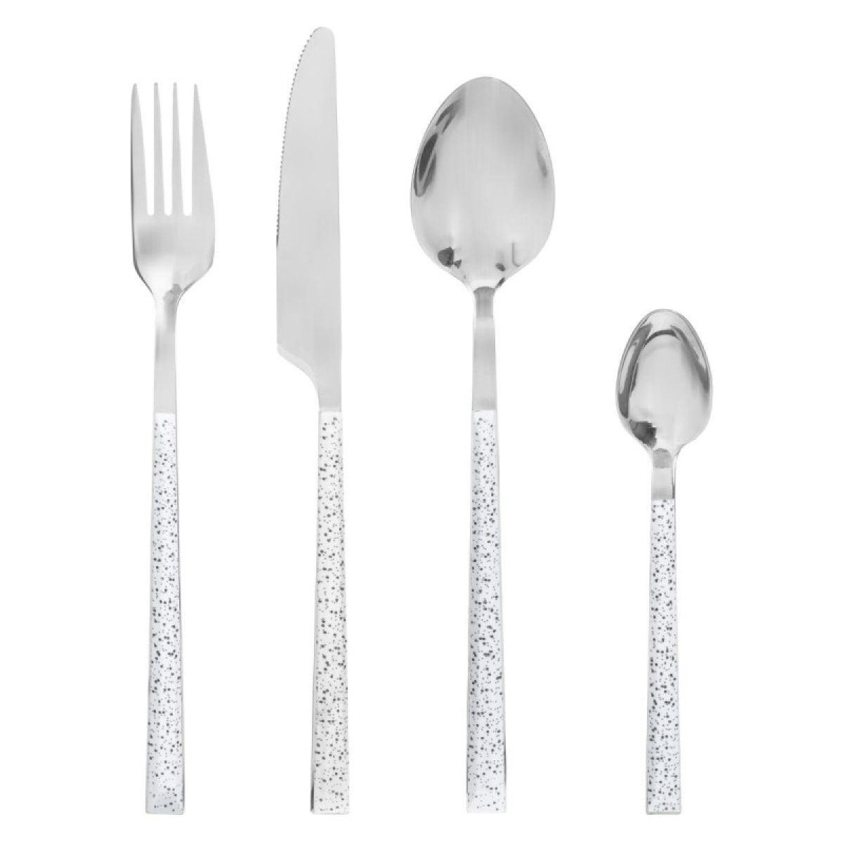 Ménagère 24 pièces "Moucheté" Secret de gourmet - Couleur: Blanc