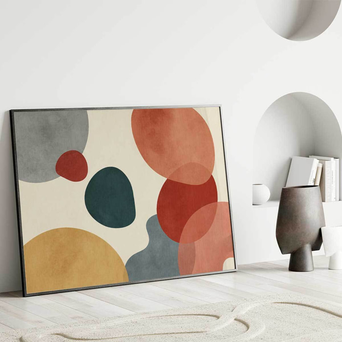 Affiche encadrée abstraction formes colorées Affiche + cadre en métal - Noir