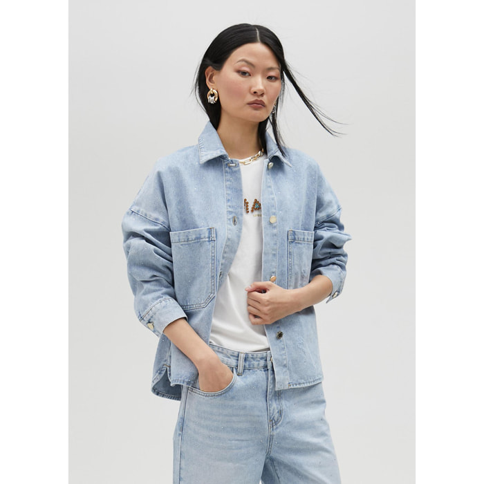Giacca denim con strass