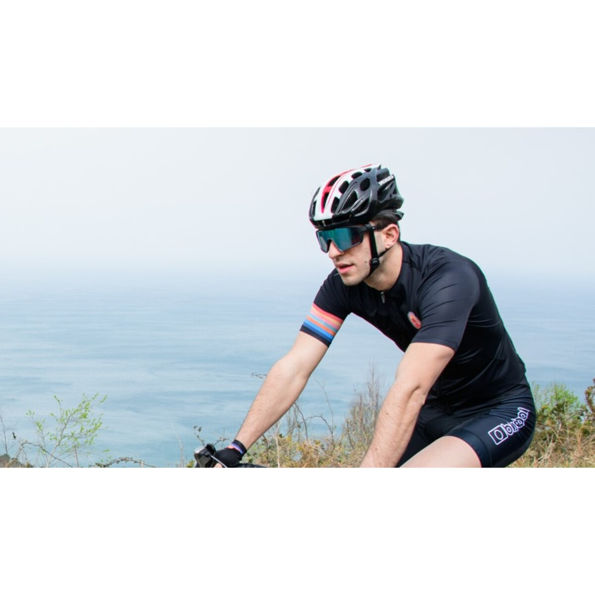 MAILLOT DE CICLISMO MANGA CORTA PARA HOMBRE BLUEBALL EN NEGRO CON LOGO ROJO