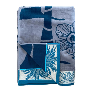 Serviette de plage éponge velours Jacquard - Dixon - 100x175cm - 470g/m²