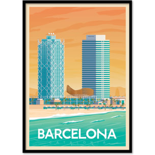 Affiche - Barcelona - Olahoop Travel Posters