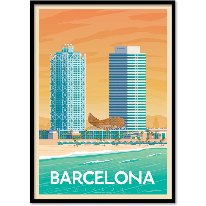 Affiche - Barcelona - Olahoop Travel Posters