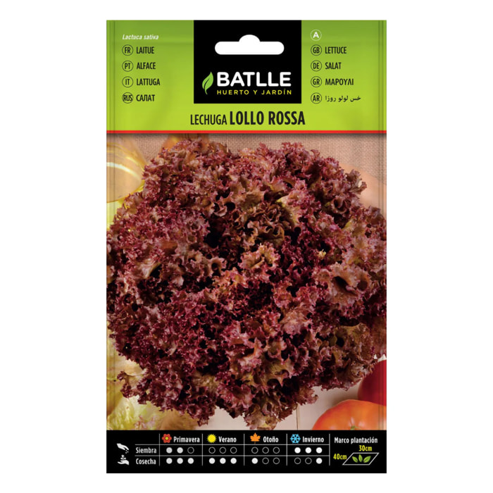 Semillas de lechuga Lollo rosa Batlle