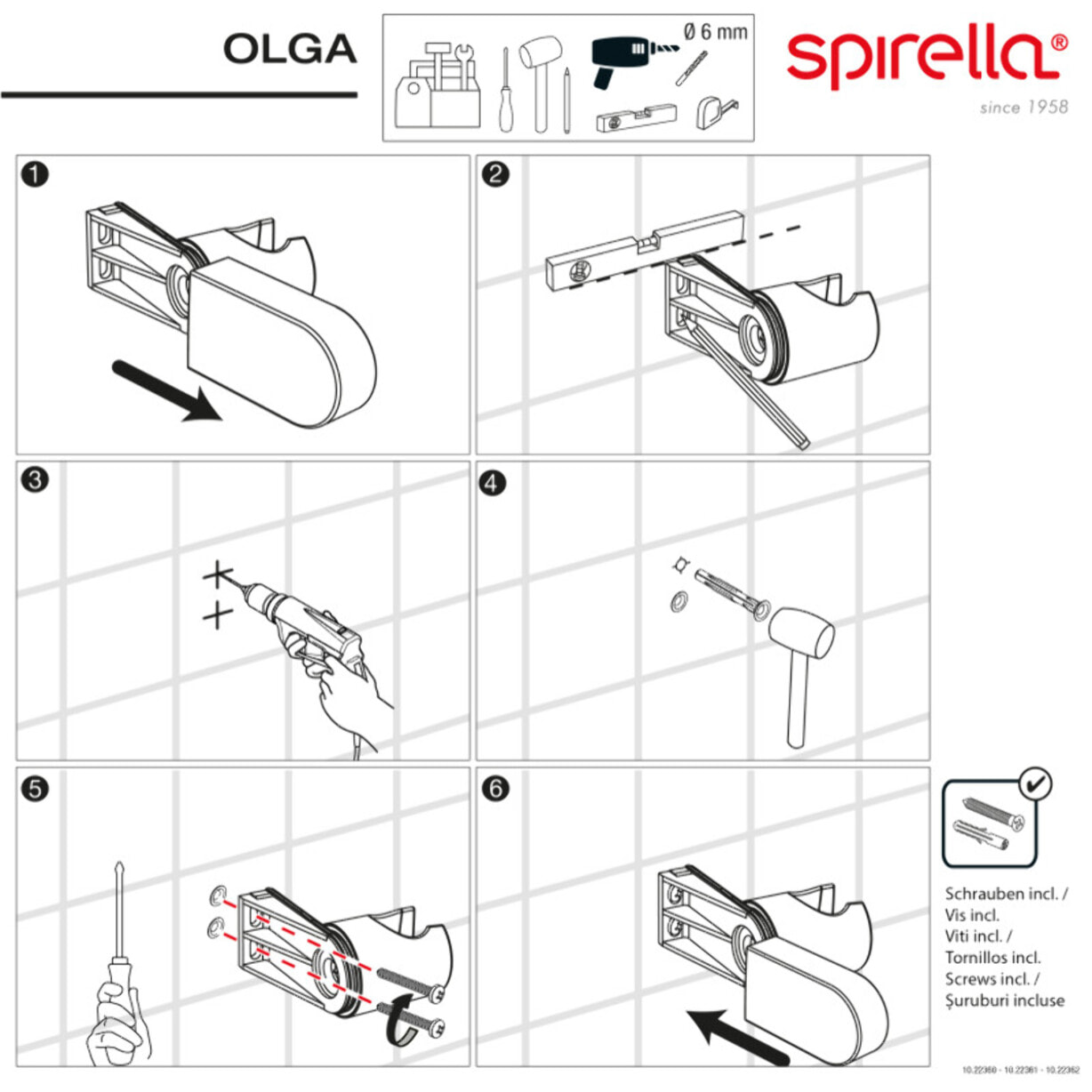 Support mural orientable pour pommeau de douche chromé – Réglable – Olga ABS