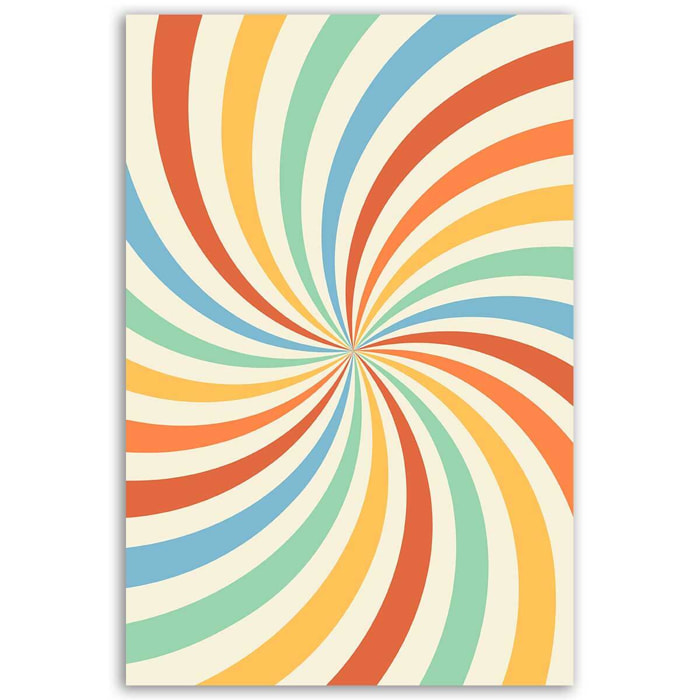 Tableau spirale multicolore rétro Toile imprimée