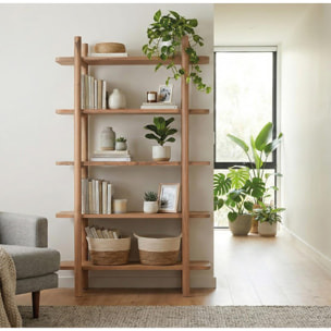 Librería de Madera de Acacia 110 Cm Estilo Rústico Moderno