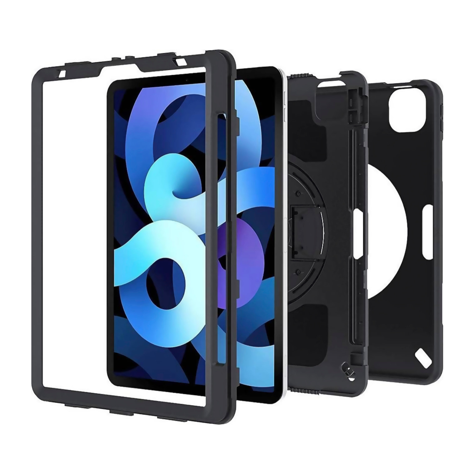 DAM Custodia Rugged Armor per iPad 10,9 pollici. 360°, serie A, seconda generazione. Con maniglia. Compatibile con iPad Pro 11''. 20,5x4x27 cm. Colore nero