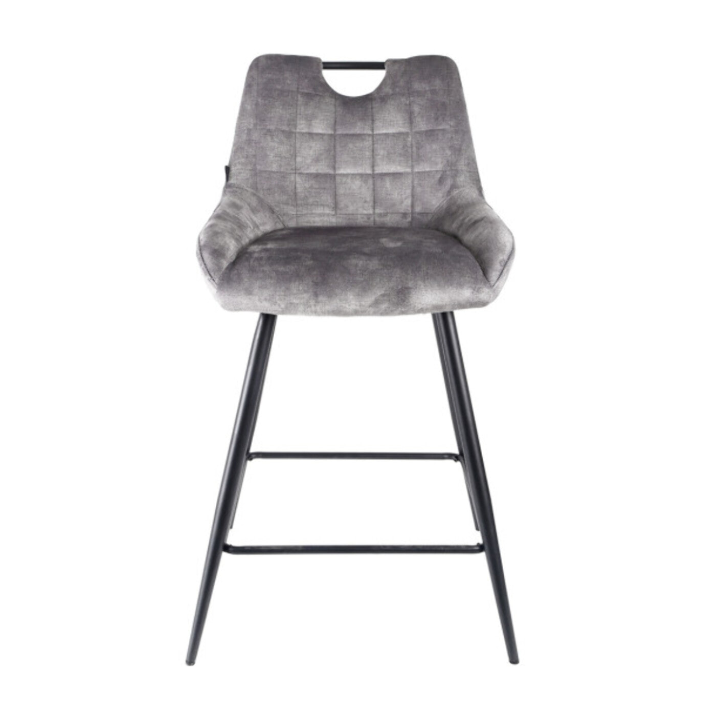 Chaise de bar en velours avec poignée et pieds en métal - ROSA 2