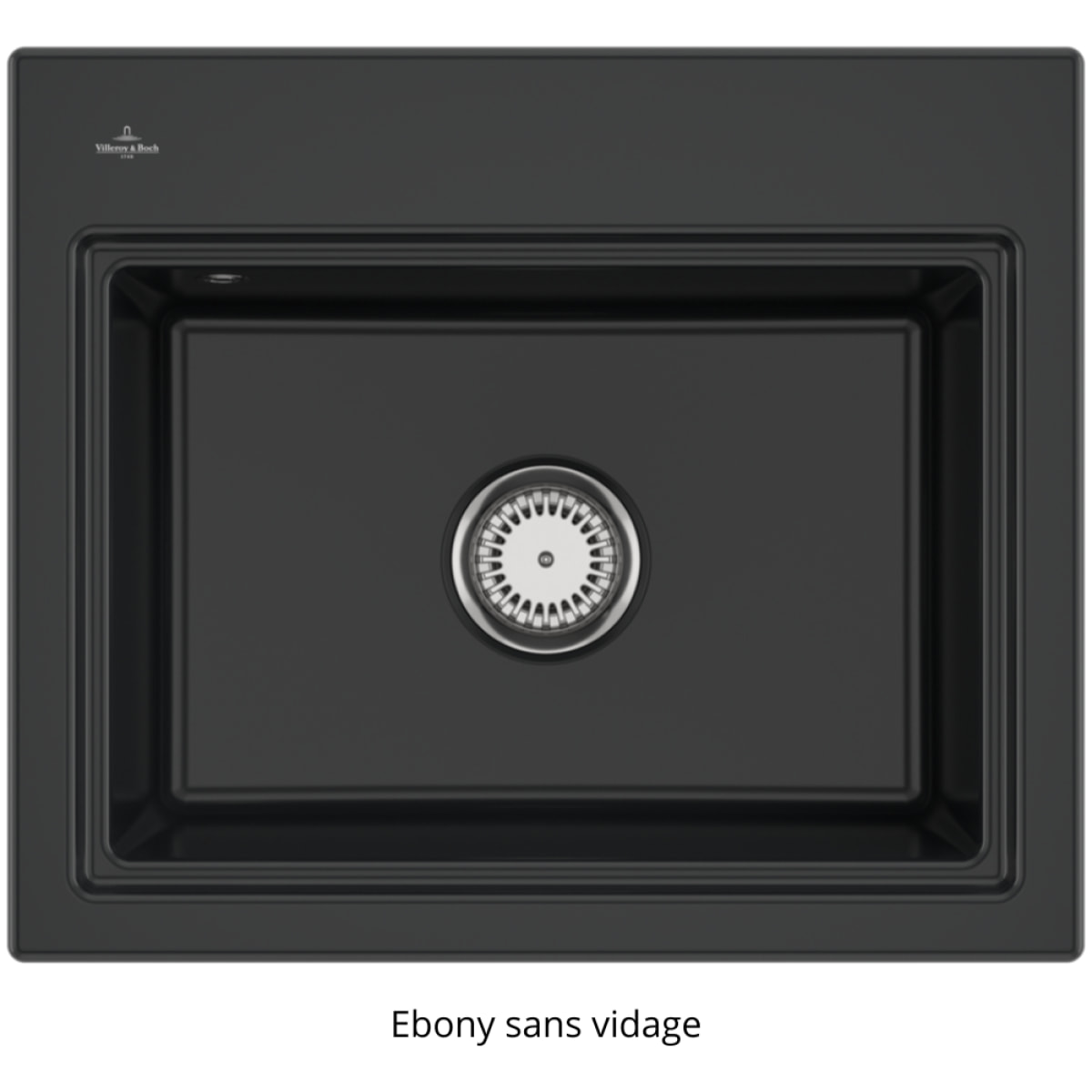 Evier Subway Style 60 S Ebony CeramicPlus vidage manuel finition anthracite