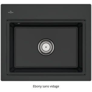 Evier Subway Style 60 S Ebony CeramicPlus vidage manuel finition anthracite