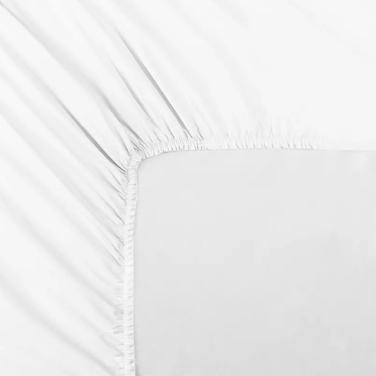 Drap housse b35 percale de coton uni blanc Giulia blanc