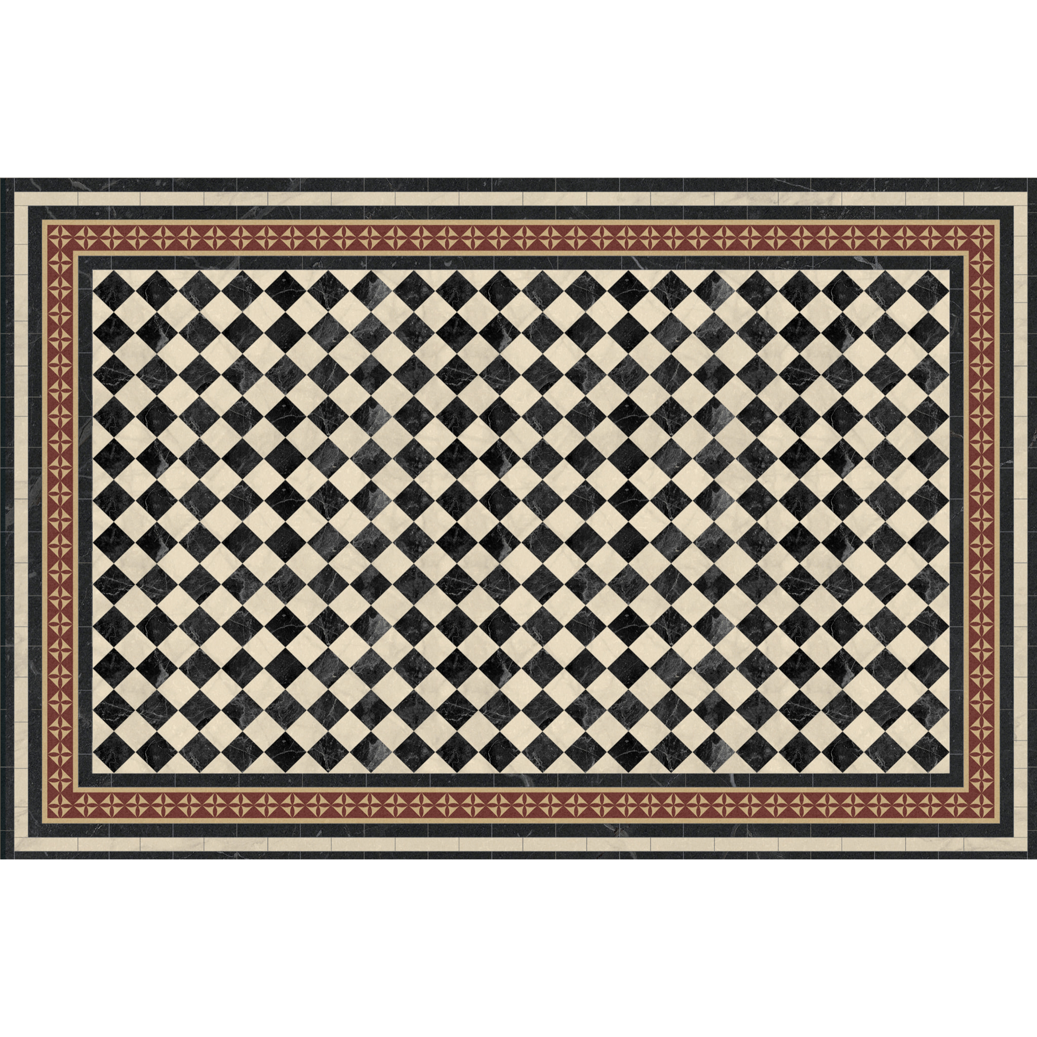 Set de 4 individuales de vinilo CERAMIKO, Damero Estambul 4u-30x45 cm