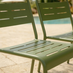 Lot de 2 chaises de jardin empilables vertes EVORA