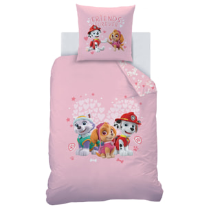 Parure de lit imprimée 100% coton, PAT PATROUILLE HEART