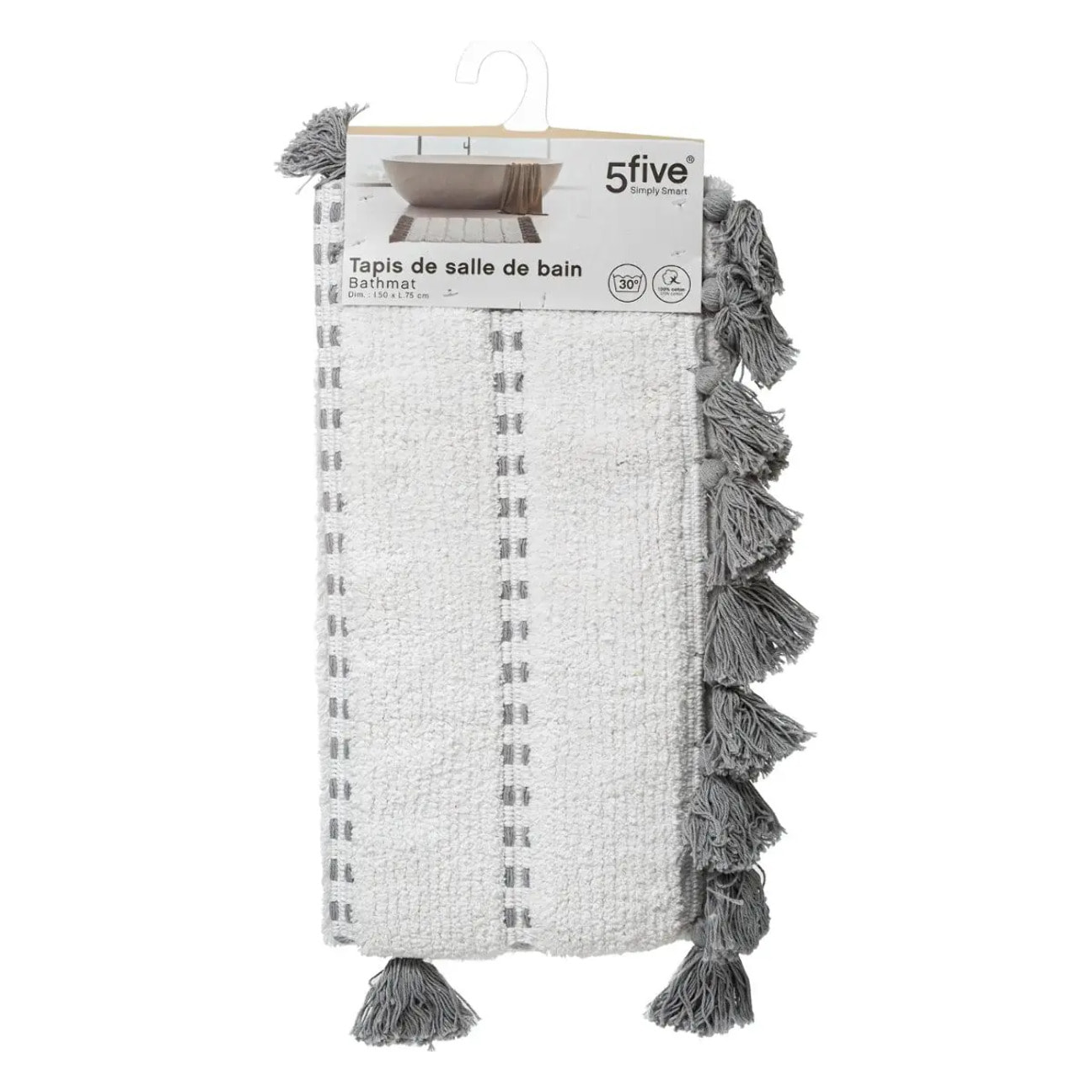 Tapis 50x75cm gris blanc