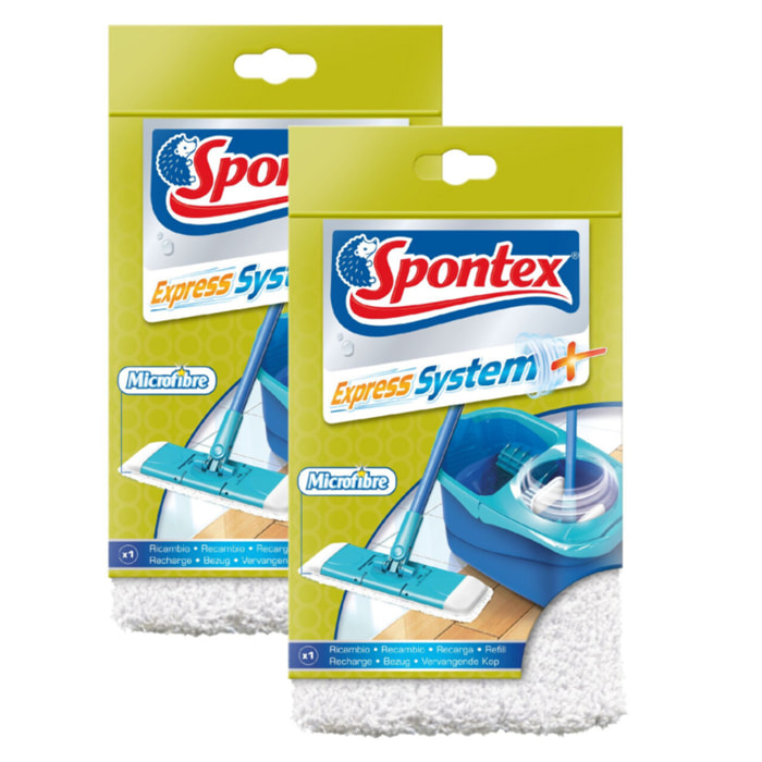 Spontex - 1 Lot de 2 Recharges Microfibre pour Balai Express System +