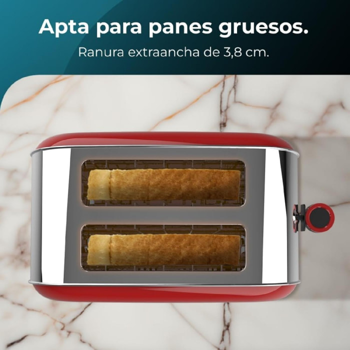 Grille-pain verticaux Toastin' time 850 Red Lite Cecotec