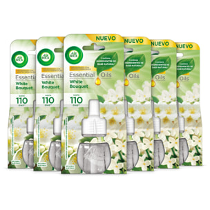 Air Wick Eléctrico - Ambientador para casa con aroma a White Bouquet - 6 Recambios