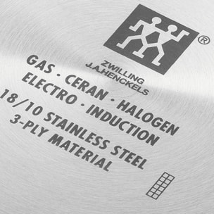 Wok Ø 32 cm ZWILLING Plus, Couvercle en Verre, Acier Inoxydable, , Grille Amovible Inclus