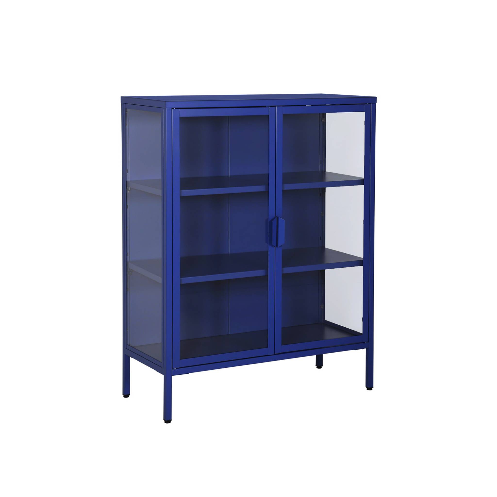 Armoire vitrine acier et verre trempé 2 portes 80cm ARKANSAS