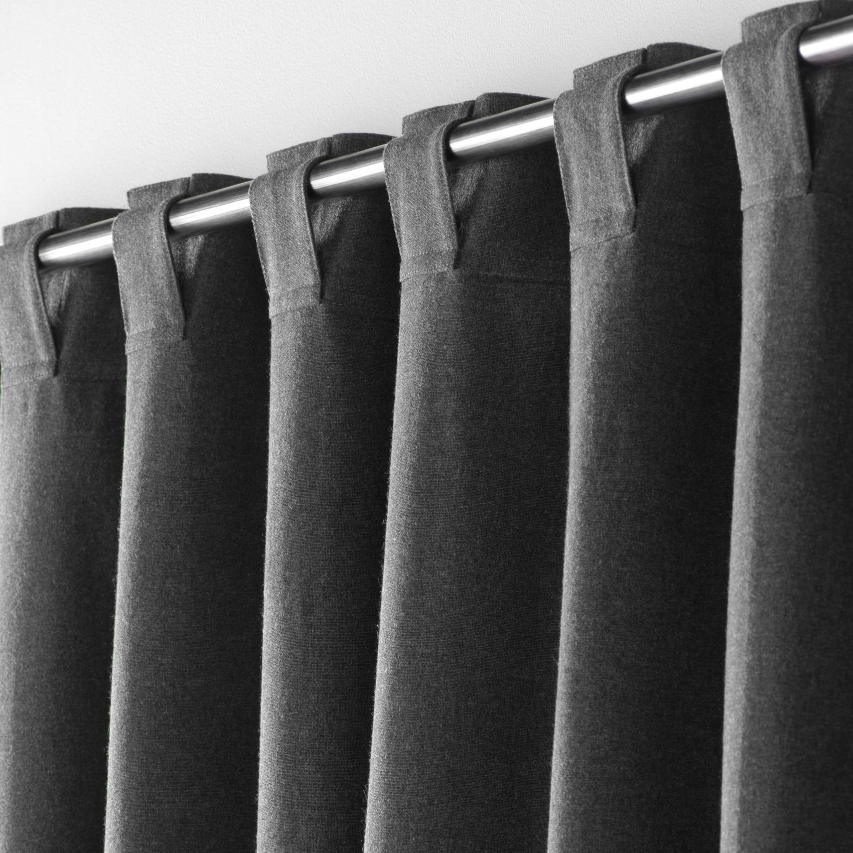 Rideau voilage surfilé passants cachés - Gris anthracite