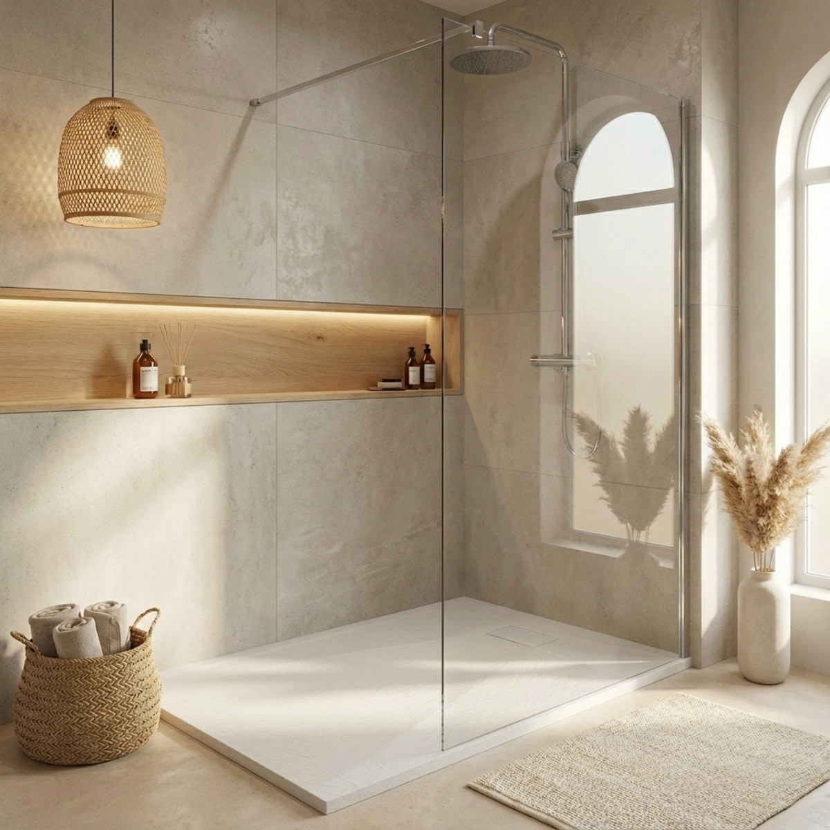 Essential 120x80 cm receveur de douche rectangulaire à poser SMC avec surface effet pierre, blanc (CERAES12080W)