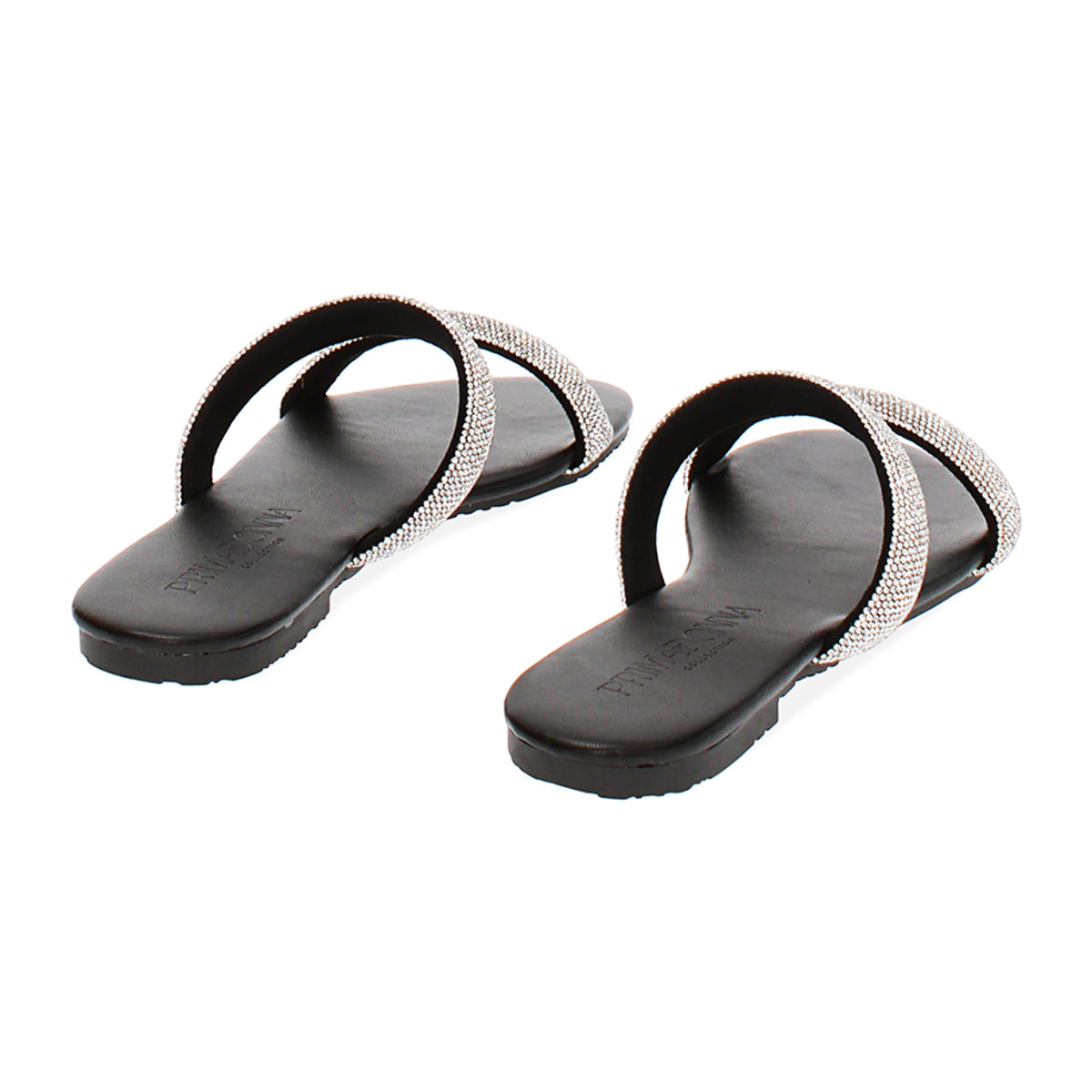 Sandali bassi neri con strass