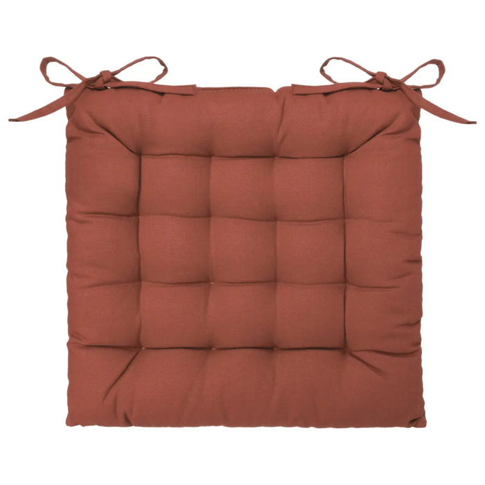 Galette de chaise rose terracotta 38x38cm