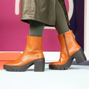Botines con tacón 1656 NOBUCK BURDEOS/SOFIA color Burdeos