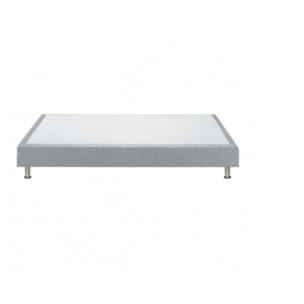 Sommier tapissier en kit 90x190 bois massif et tissu gis clair - LOIRE