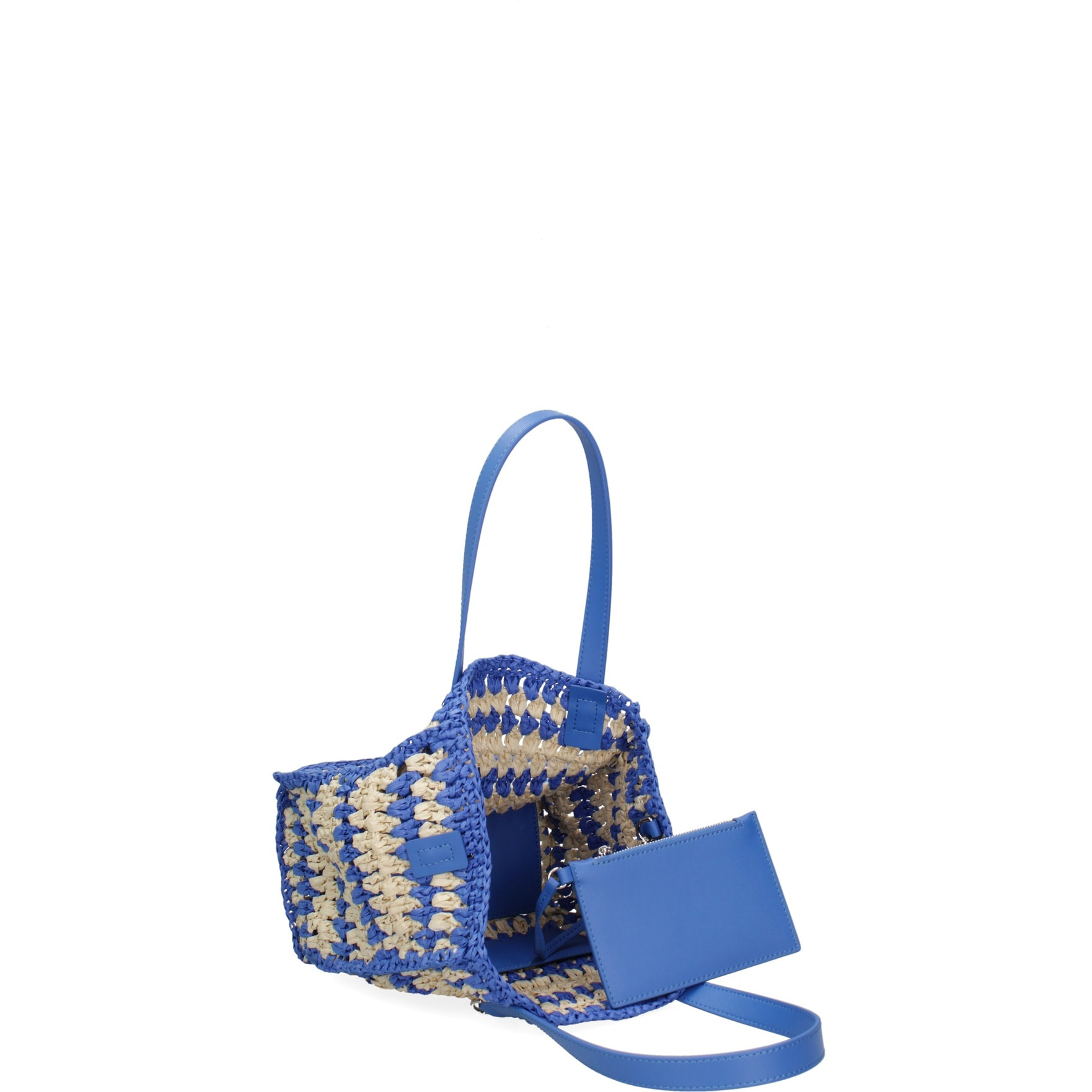 Borsa a mano da donna - Modello False - Paglia intrecciata - 32.0 x 21.0 x 14.0 cm