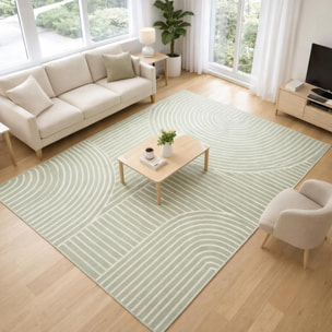 Tapis salon et chambre tissé motif géométrique SUDU