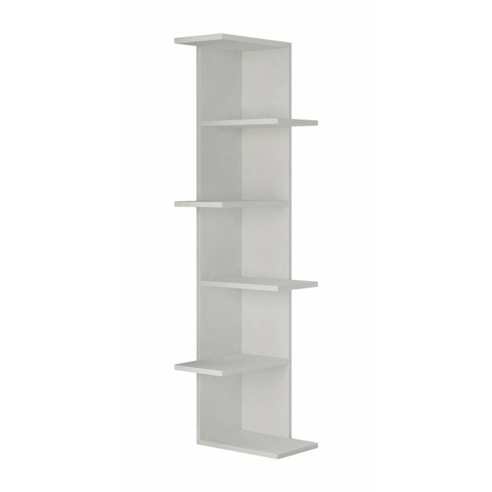 Libreria Bud, Scaffale da ufficio, Mobile portalibri, Biblioteca, 37x24h141 cm, Bianco