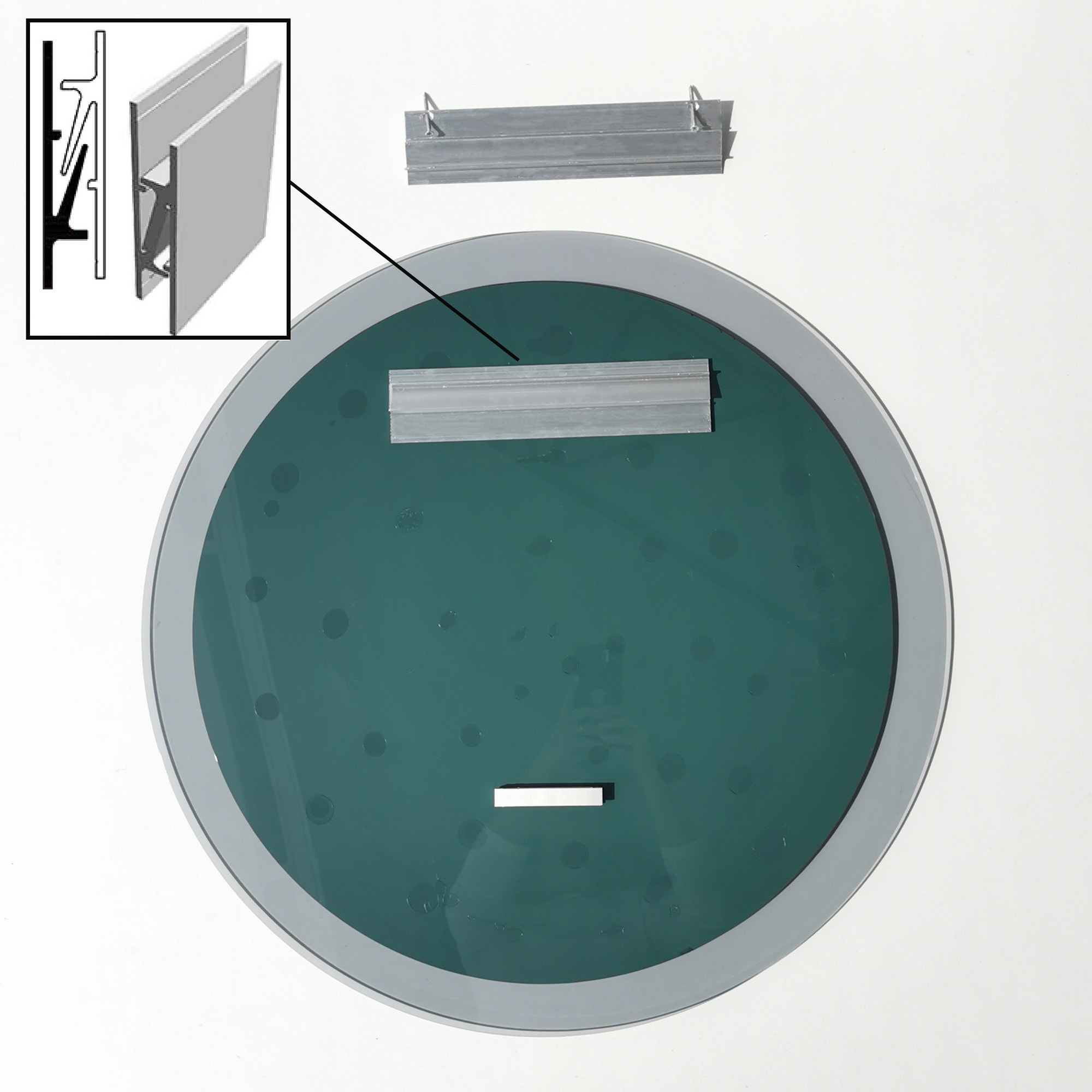 Espejo,100% vidrio templado (thickness: 2 cm), color humo