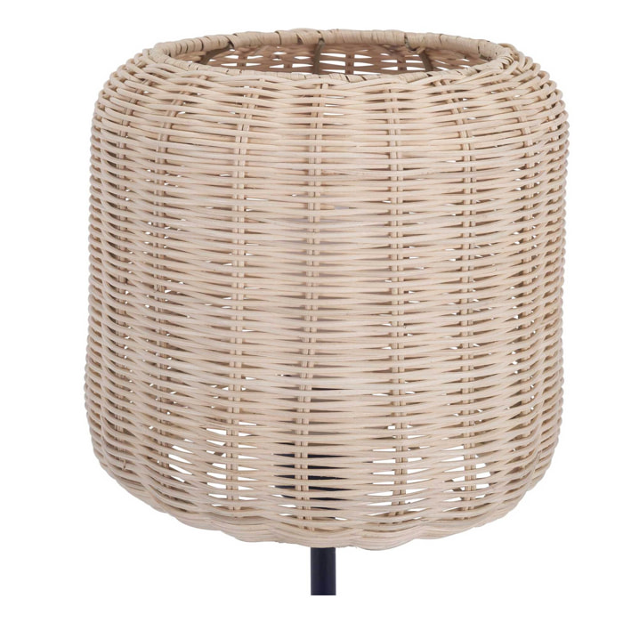 Forlight Cortic Sobremesa de rattan natural/ negro para bombilla E27