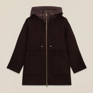 Oltre - Chaqueta parka con capucha acolchada - Marrón