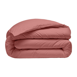 Housse de couette percale de coton lavé vieux rose