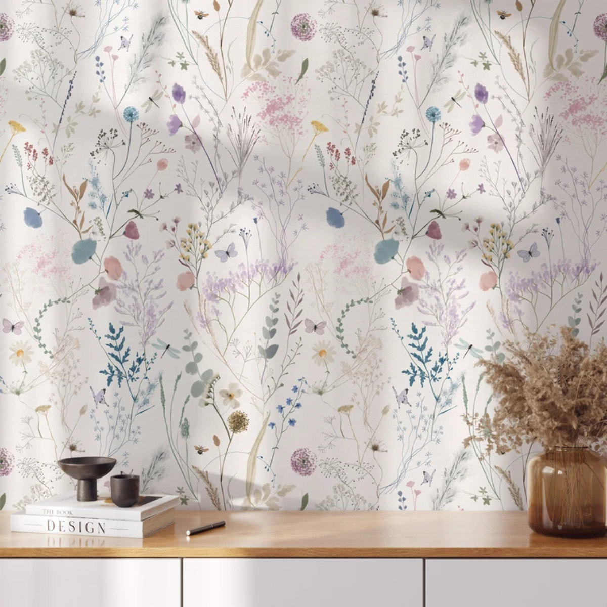 Carta da parati Fiori colori pastello con Peonie