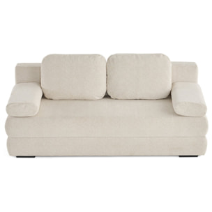Nora - canapé 3 places convertible avec coffre en tissu texturé - Beige