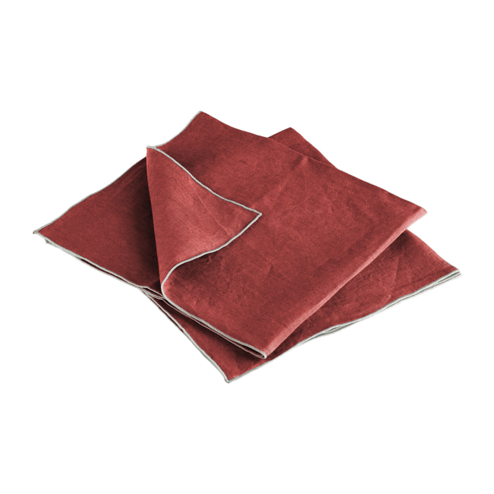 Lot de 2 serviettes de table en lin lavé, AUTOUR DU LIN