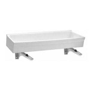 Lavabo suspendu Duo céramique blanc avec paire d'équerres réglables