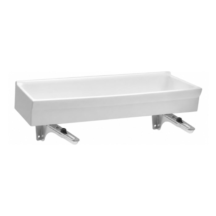 Lavabo suspendu Duo céramique blanc avec paire d'équerres réglables