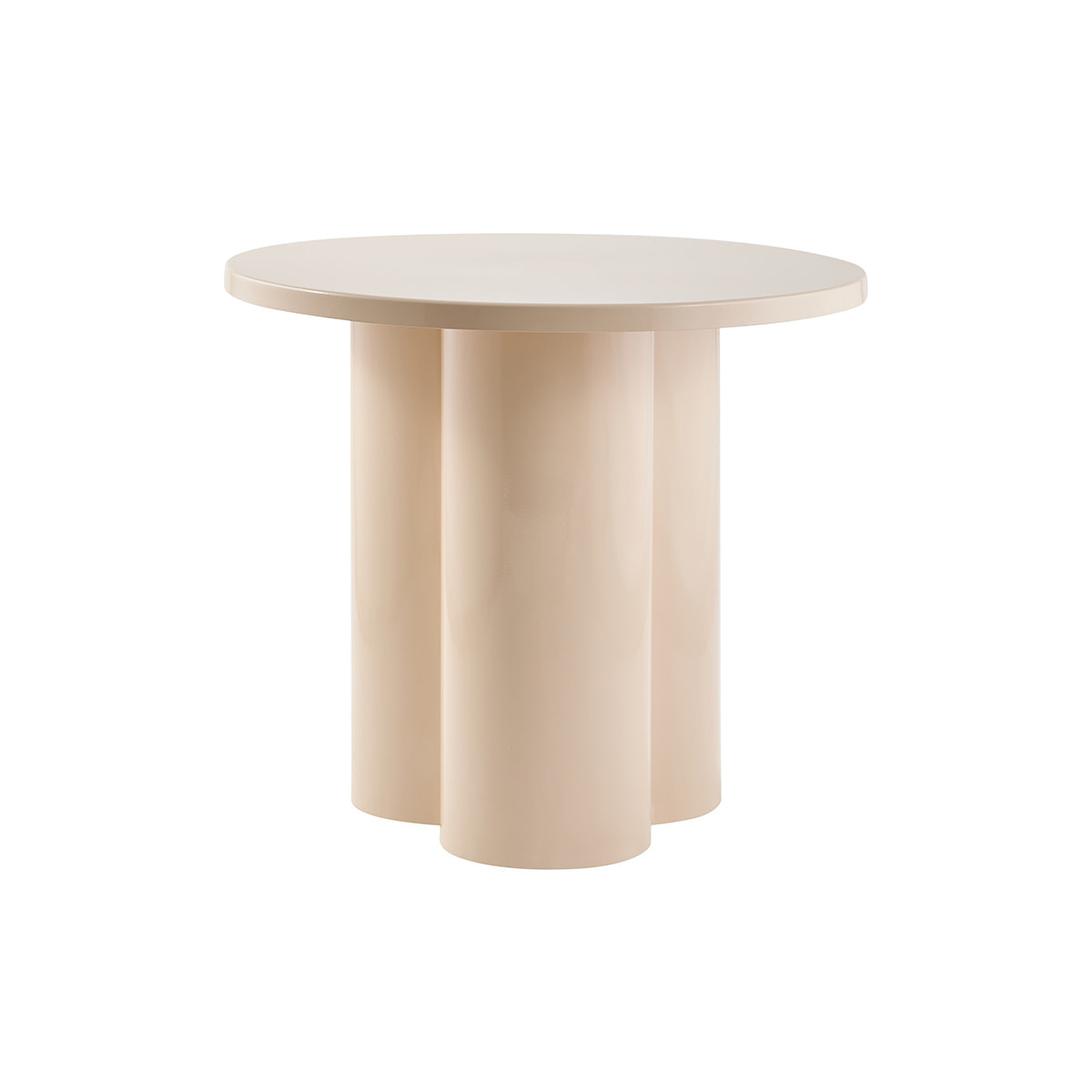 Table d'appoint design en métal émaillé beige D51 cm ZELIE