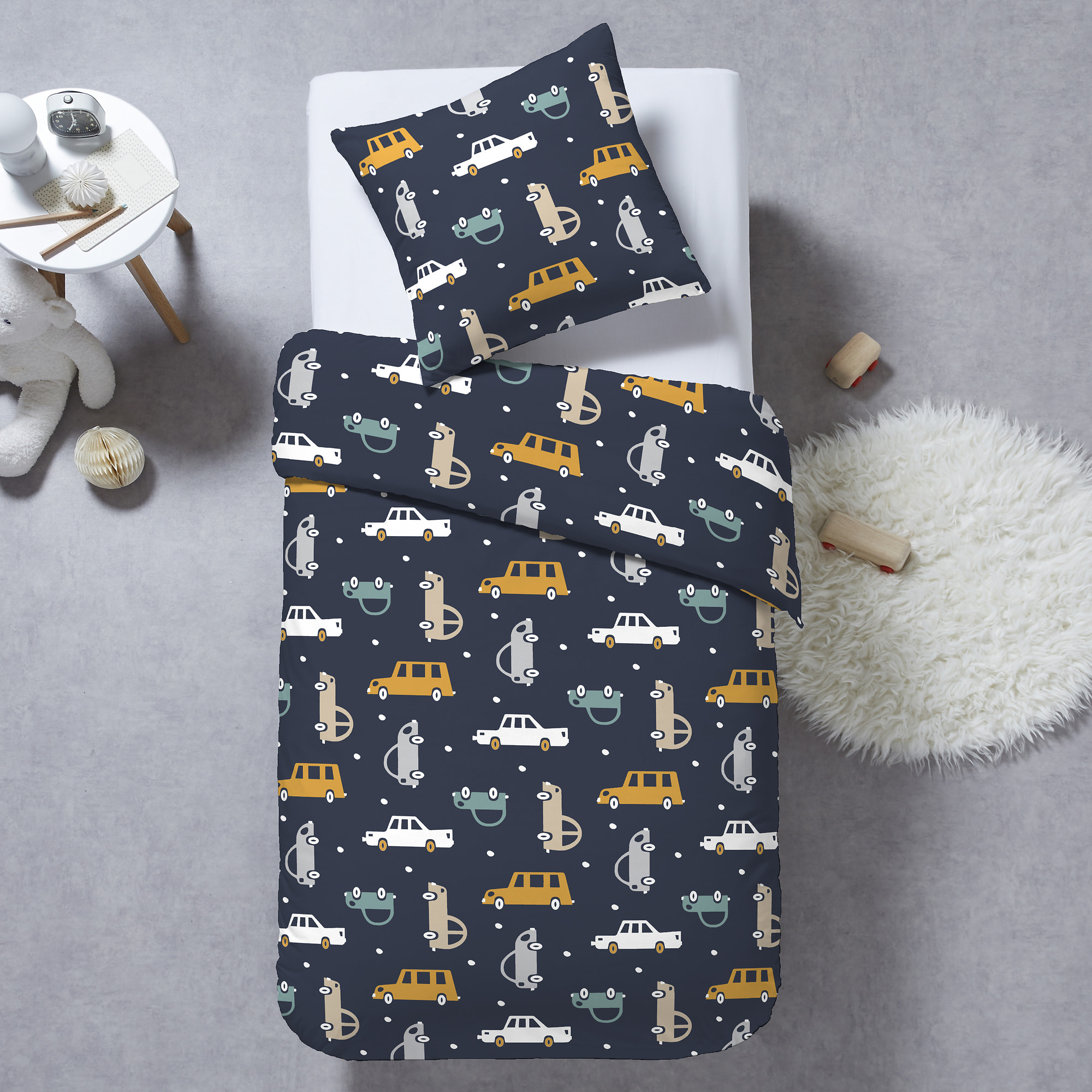 Parure de lit enfant 100% coton - AUTO