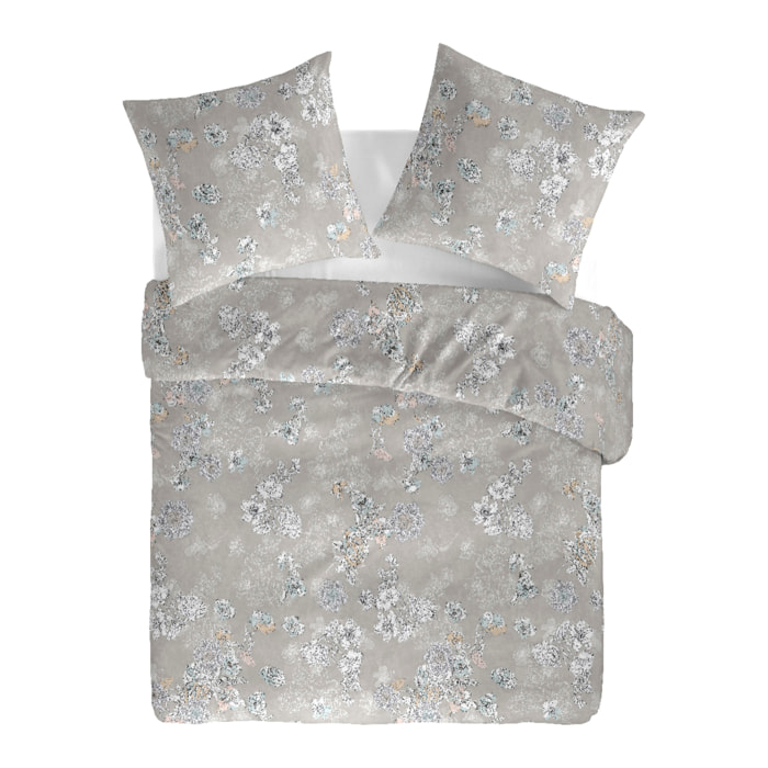 Parure de lit avec housse de couette 240x220 cm + 2 taies d'oreiller 65x65 cm 100% percale de coton - ELLA -