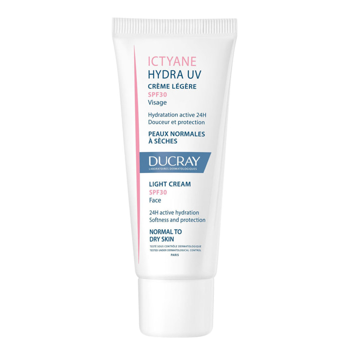 Ictyane Hydra UV SPF30 - Crème Légère Visage Peaux Normales à Sèches 40 ml