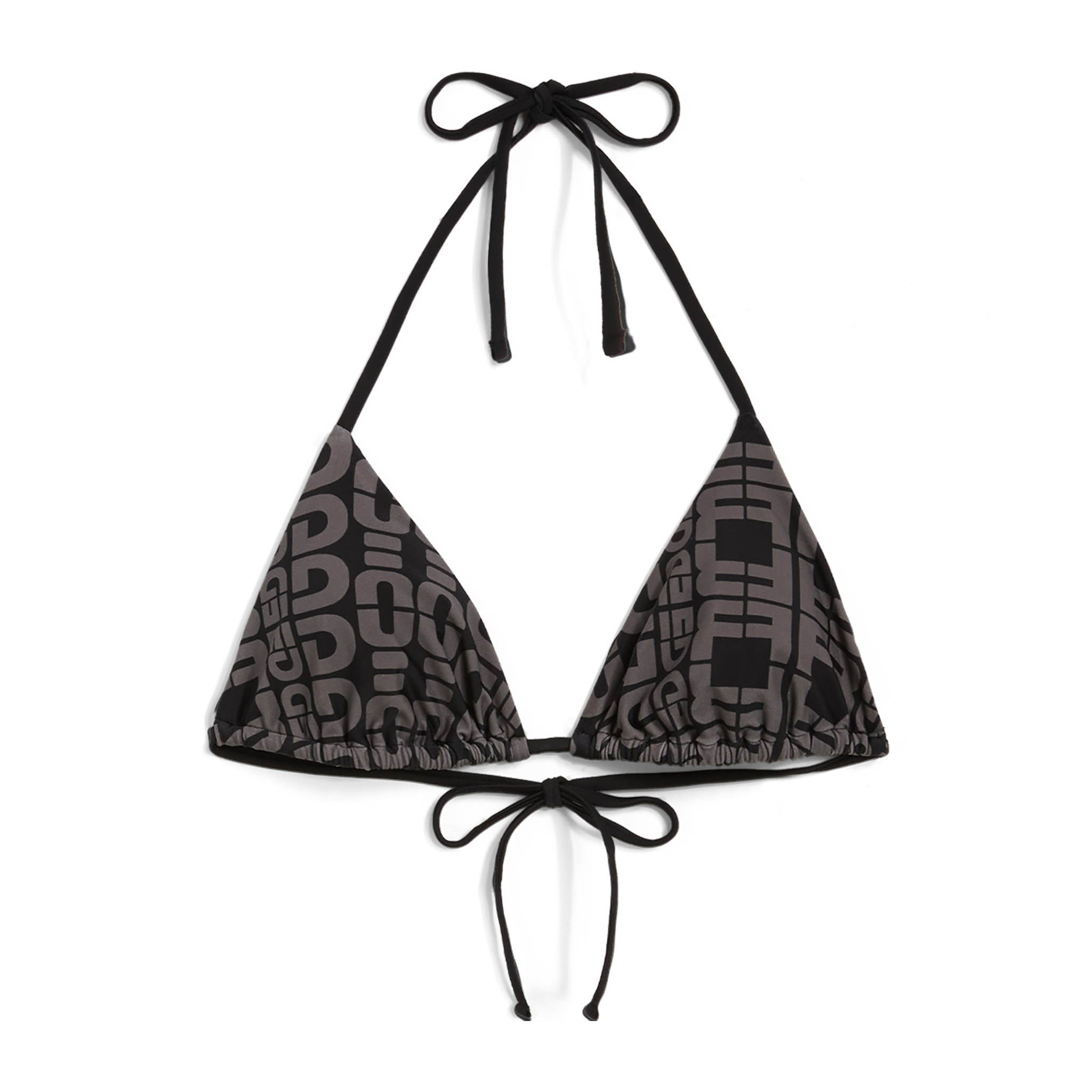 Top bikini a triangolo con logo all over