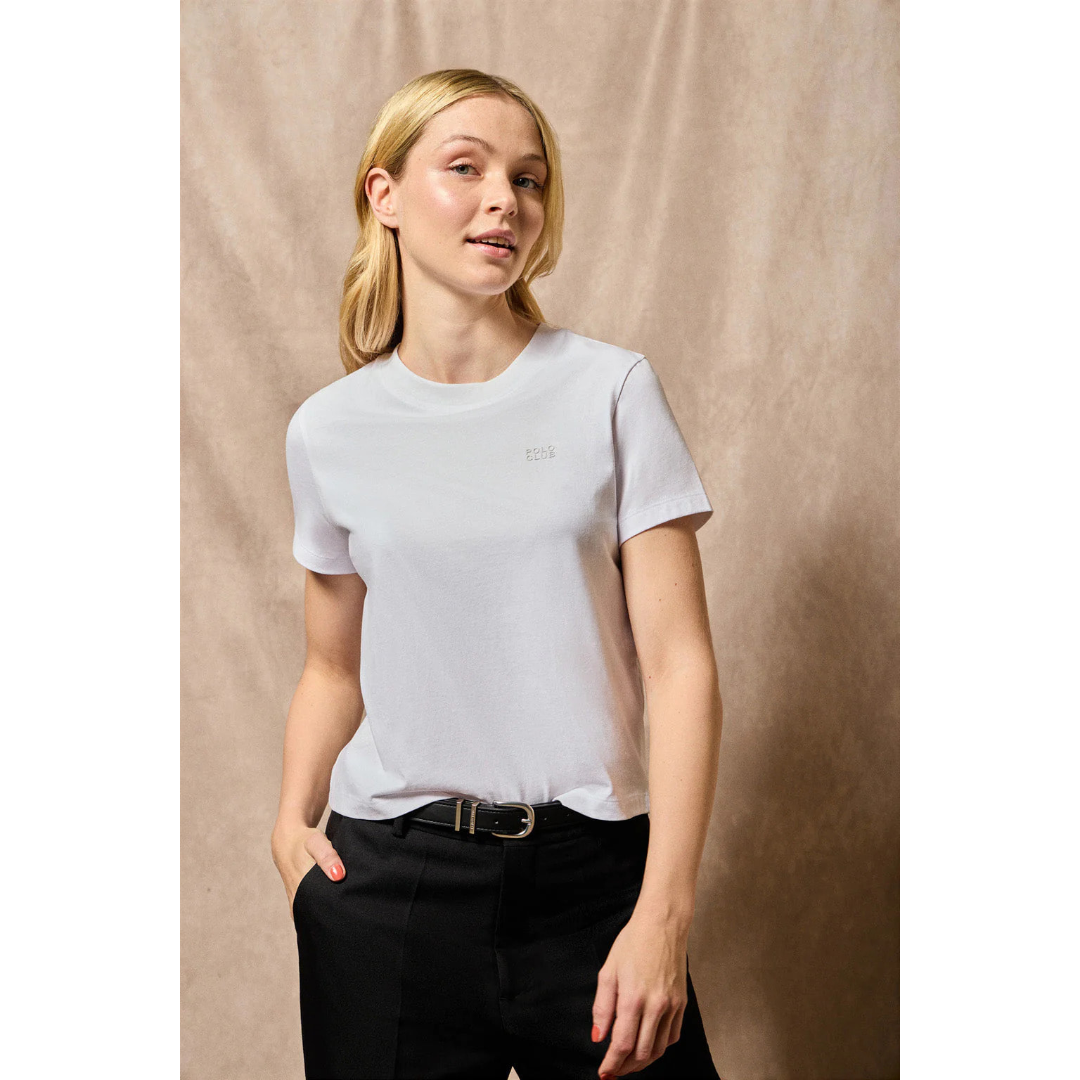 Maglietta Tori bianca con print in gomma Polo Club